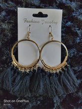 Load image into Gallery viewer, Hoop Tassel Earrings