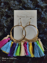 Load image into Gallery viewer, Hoop Tassel Earrings